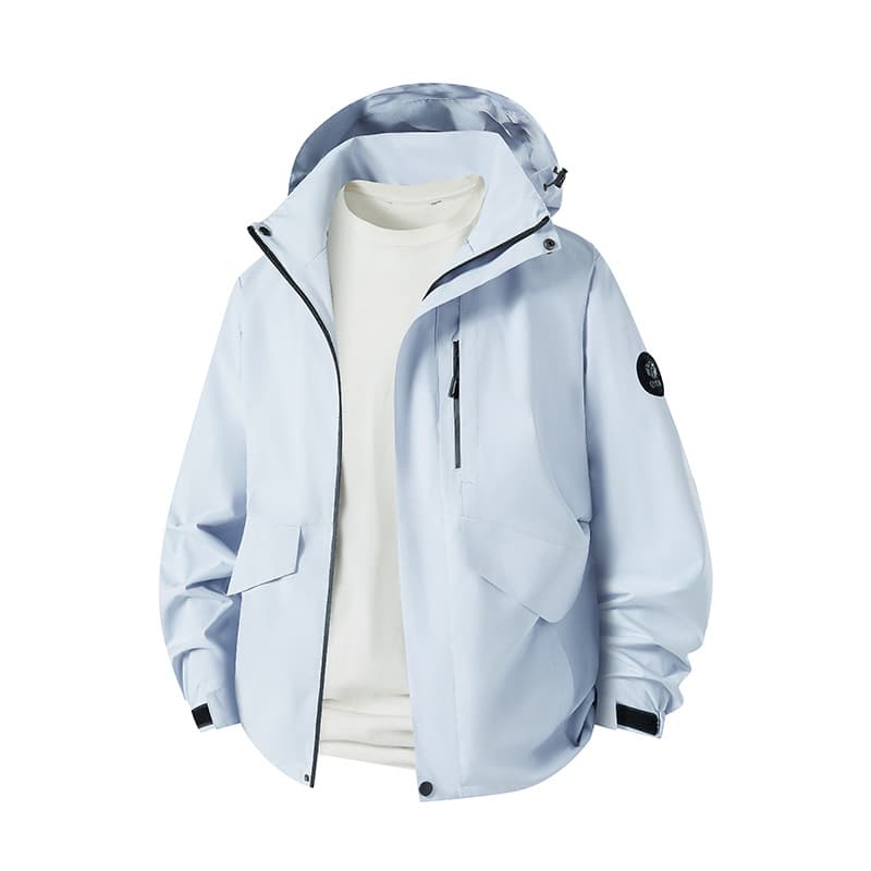 Cross-border Size Hooded Jacket Men Fashion Casual Outdoor Spring Autumn Windbreaker Long Sleeve Large Size Top Cross-border Version