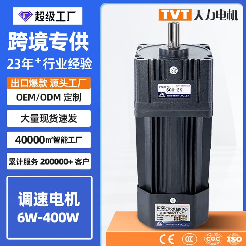Tianli Gear Reduction Motor Small Fixed Speed Motor 5IK6IK180W AC Adjustable Speed Motor 220V Manufacturer