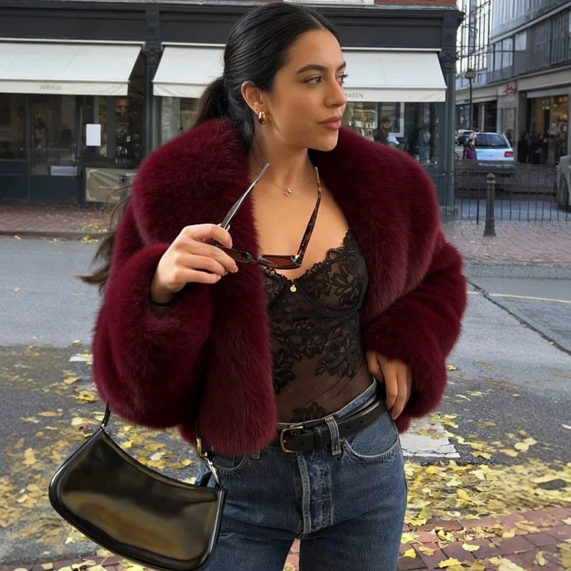 2026 Export Style Faux Fox Fur Coat for Women Winter Trendy Short Fluffy Jacket Warm & Cozy