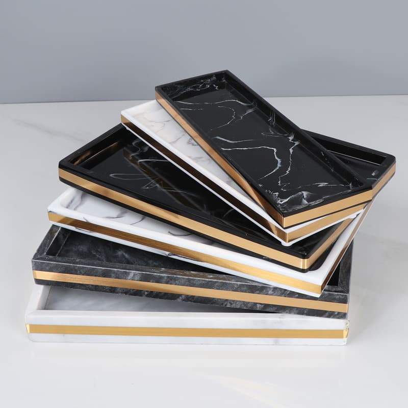 Nordic Light Luxury Hotel Marble Tray, Bathroom Vanity Organizer Tray, Toiletry Tray