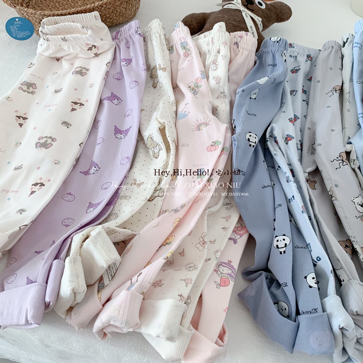 A-Class Long-Staple Cotton Children's Pure Cotton Long Johns, Unisex Base Layer Pants, Large Kids' Homewear Sleep Pants for Warmth