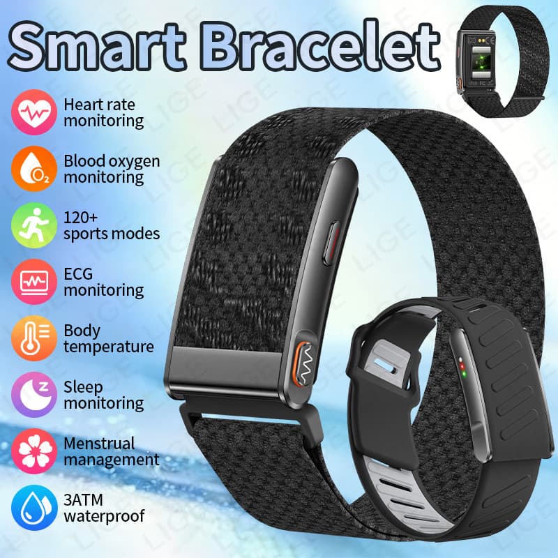 Hot selling smart screenless bracelet KR96PRO heart rate blood pressure monitoring step counting smart reminder 3ATM waterproof bracelet