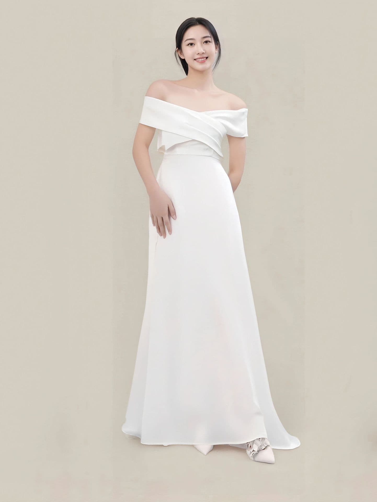 Champagne Light Luxury Bridesmaid Dress Slim Fit Petite Bride Gown Elegant Banquet Evening Dress