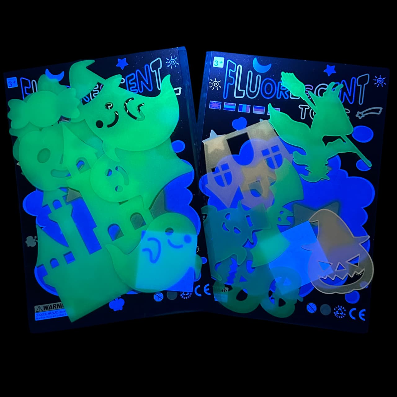 Halloween decoration luminous wall stickers pumpkin letters bat refrigerator magnets bedroom cross-border fluorescent stickers toys wholesale