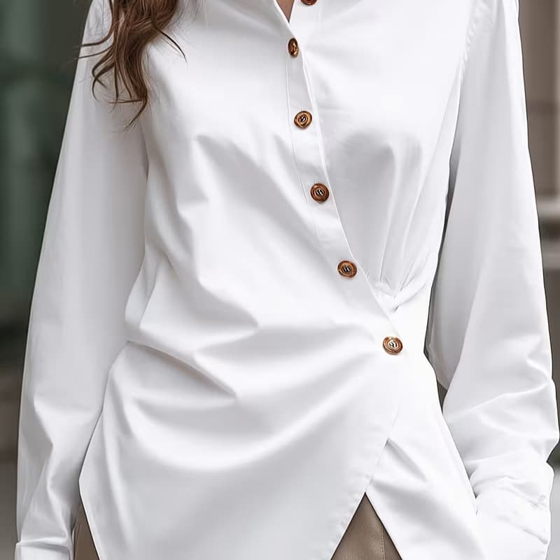 2026 Summer New Temu Amazon AliExpress Shein EU US Cross-Border Solid Color Irregular Shirt