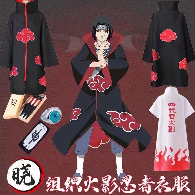 Naruto Xiao organization cloak Ninja clothes peripheral yuzhibo skunk Sasuke trench coat Red Cloud robe cos clothing