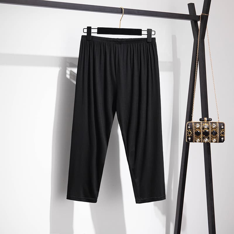 Plus Size Women's 300lb Loose Fit Slimming 280 High Waist Capri Pants for 200-270lb