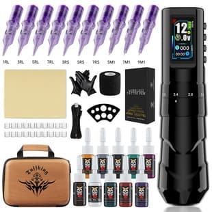 Tuffking Tattoo Equipment Kit P11 Tattoo Pen All-in-One Wireless Hollow Cup Motor Pen for Lining and Shading