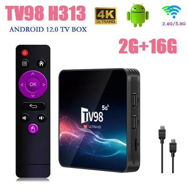 TV98 Network Player H313 Bluetooth 8K HD TV Box 5G WiFi Dual Band TVBOX Cross-Border Supply