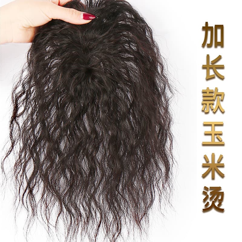 Curly Hair Topper for Women, Real Hair, Natural Volume, Crown Coverage, Hair Piece for Thinning, White Hair Concealer