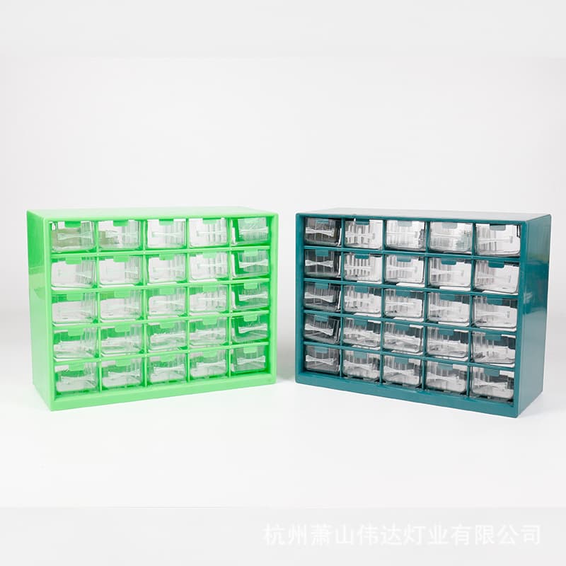 25pc Transparent Drawer Style Cabinet Parts Box Divider Tool Storage Cabinet Hardware Classification Box
