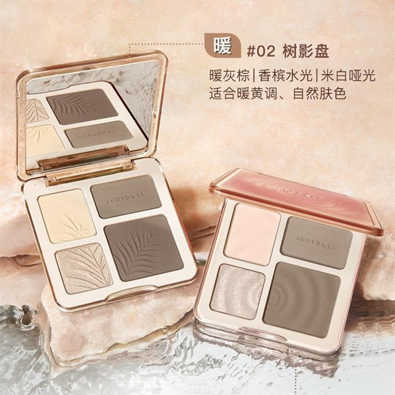 JudydoLL Highlight & Contour Matte 4-Color Palette, Face Contour, Nose Shadow, and Highlighting All-in-One
