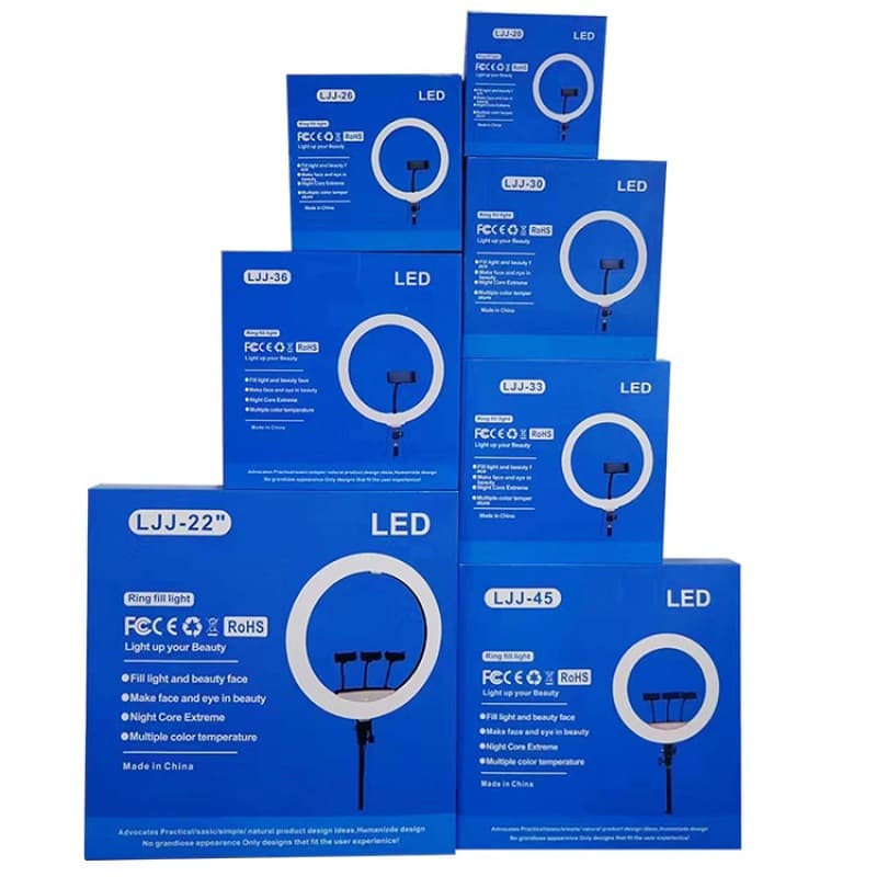 Live Streaming Fill Light 6/8/10/12/13/14/18/22 Inch Ring Direct Sales Three-color Light Photography Light LED