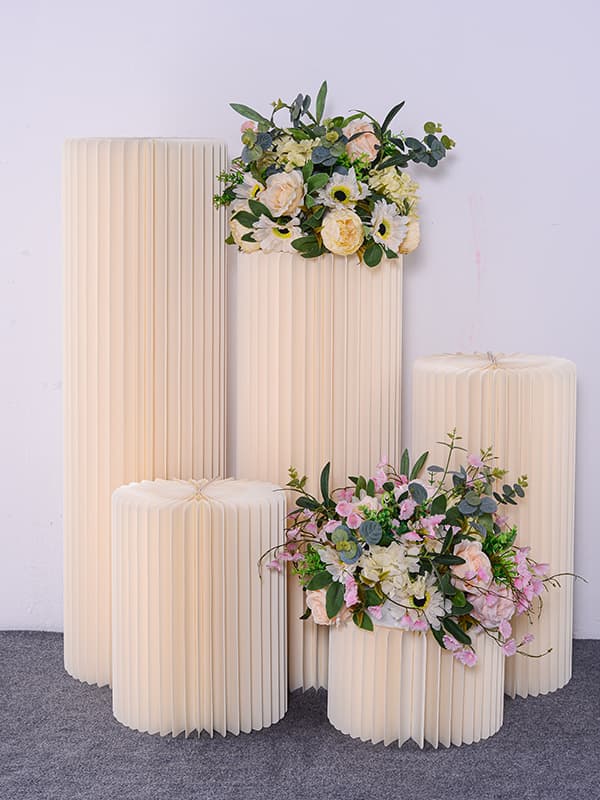 Roman Column Dessert Table Decor Wedding Pillar Pearl Aisle Guide Paper Origami Wedding
