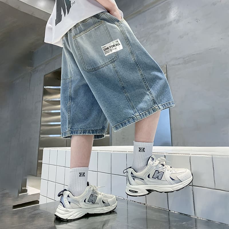Boys Summer Thin Denim Shorts, Gradient Five-Point Pants, 2026 New Style for Middle and Older Kids