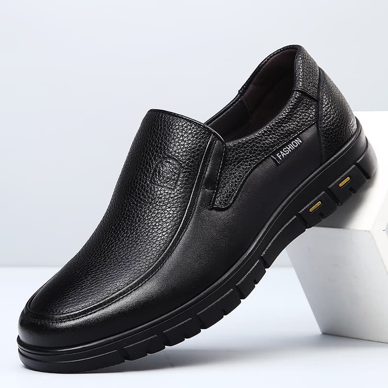 Men's Middle-Aged and Elderly Genuine Leather Shoes Extra Large Size Soft Breathable Cowhide Father Shoes Large Size Export AliExpress Men's Shoes