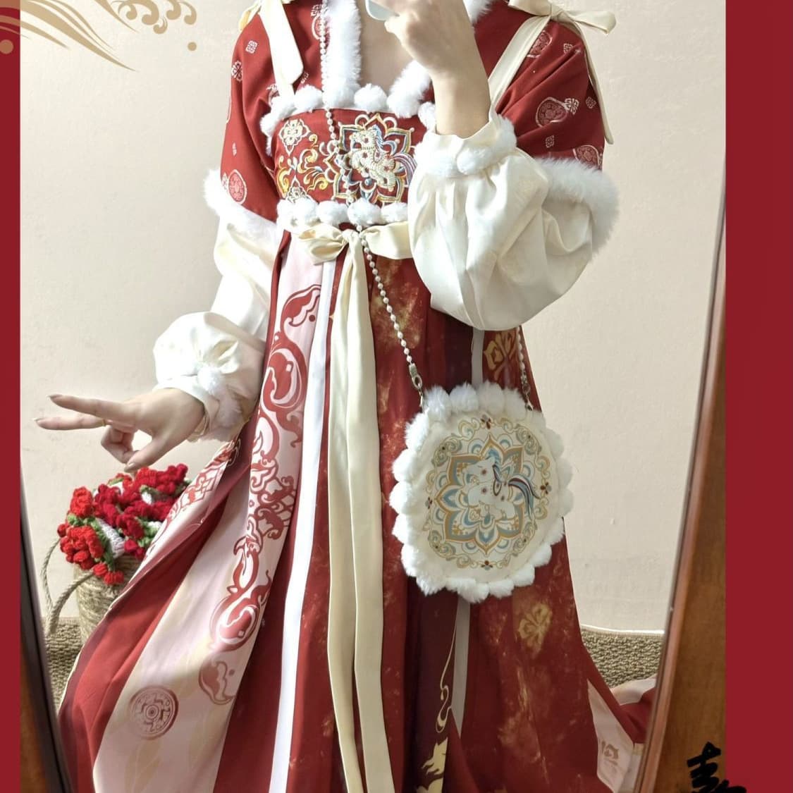 Hanfu Ancient Chinese Style Tang Suit Performance New Year Costume New Year Worship Outfit Set Chest-high Skirt Hanfu Women's Clothing