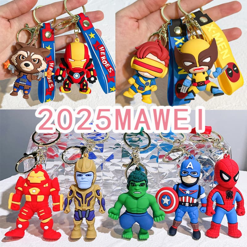 2025 Avengers Spider-Man Keychain Captain America Car Key Pendant Marvel Keychain Wholesale