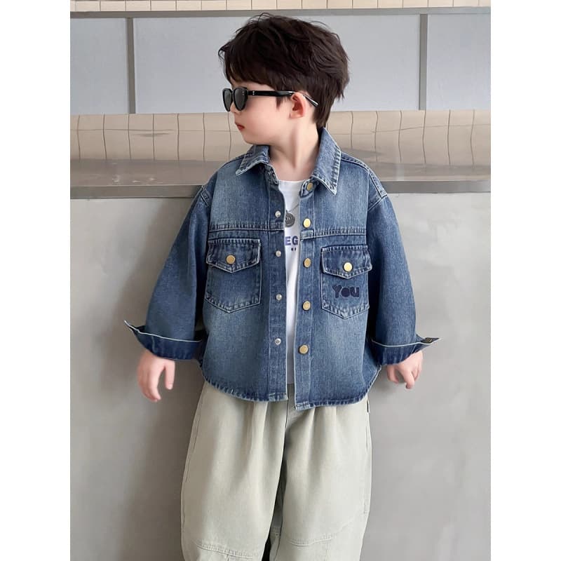 Flip Pocket Denim Jacket 2026 Fall New Children's Classic Versatile Denim Shirt for Boys Stylish