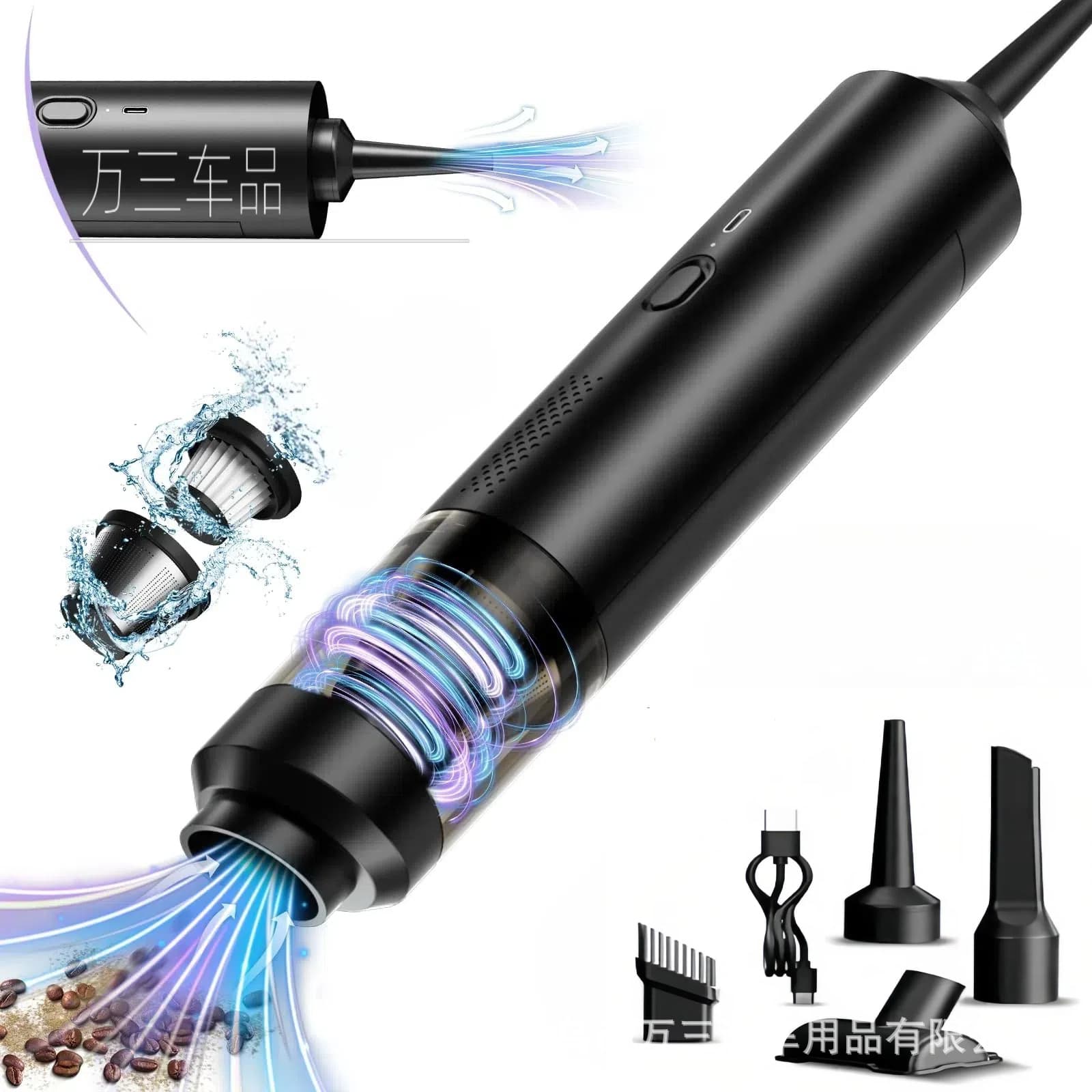 Cordless car vacuum cleaner with brushless motor, handheld small portable dust collector, vacuum cleaner with blowing and sucking functions.