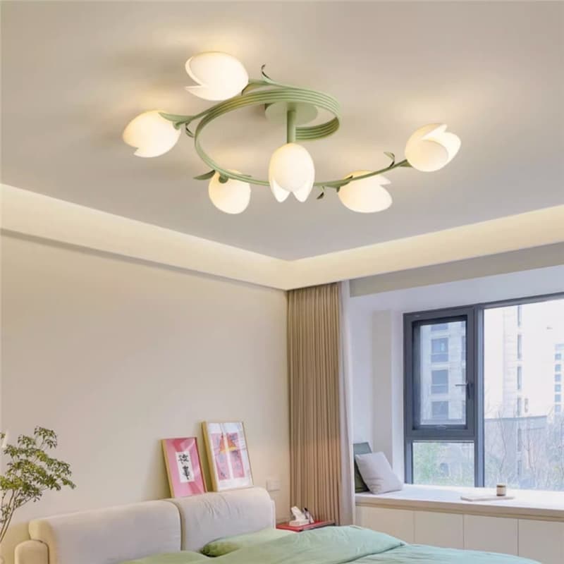 New Bedroom Light French Cream Style Bluebell Rose Tulip Light Living Room Dining Room Simple Children's Study