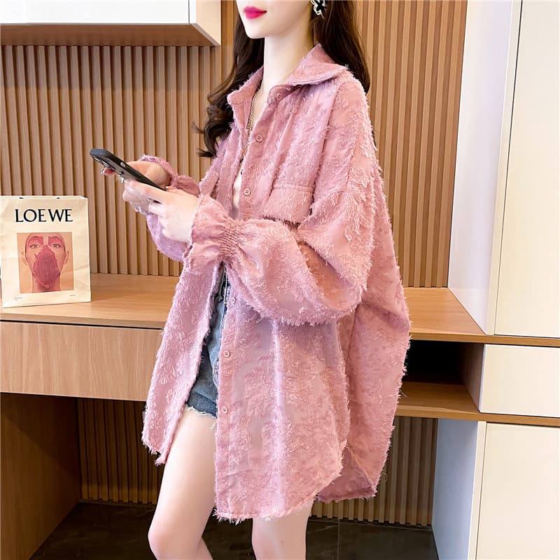 Special Offer [Official Image Original Quality] Large Size Mid-Length Thin Shirt Jacket for Autumn