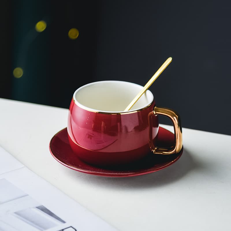 European Coffee Cup Gold Rim Gift Coffee Cup Set Home Coffee Cup Afternoon Tea Cup Advertising LOGO Coffee Cup
