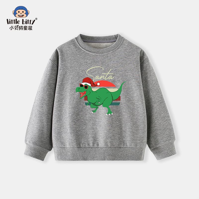 Cross-border Supply 25 Fall New Style Children's Round Neck Sweatshirt Cartoon Christmas Animal Print Boys and Girls Kids Clothing