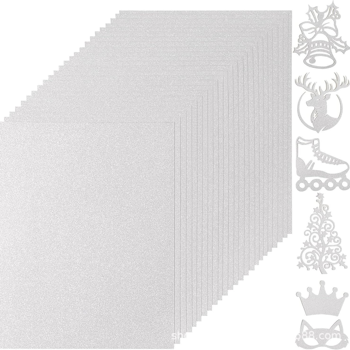 Cross-border silver powder cardstock, coarse glitter paper 250g, glitter cardstock multi-color children's craft DIY materials wholesale