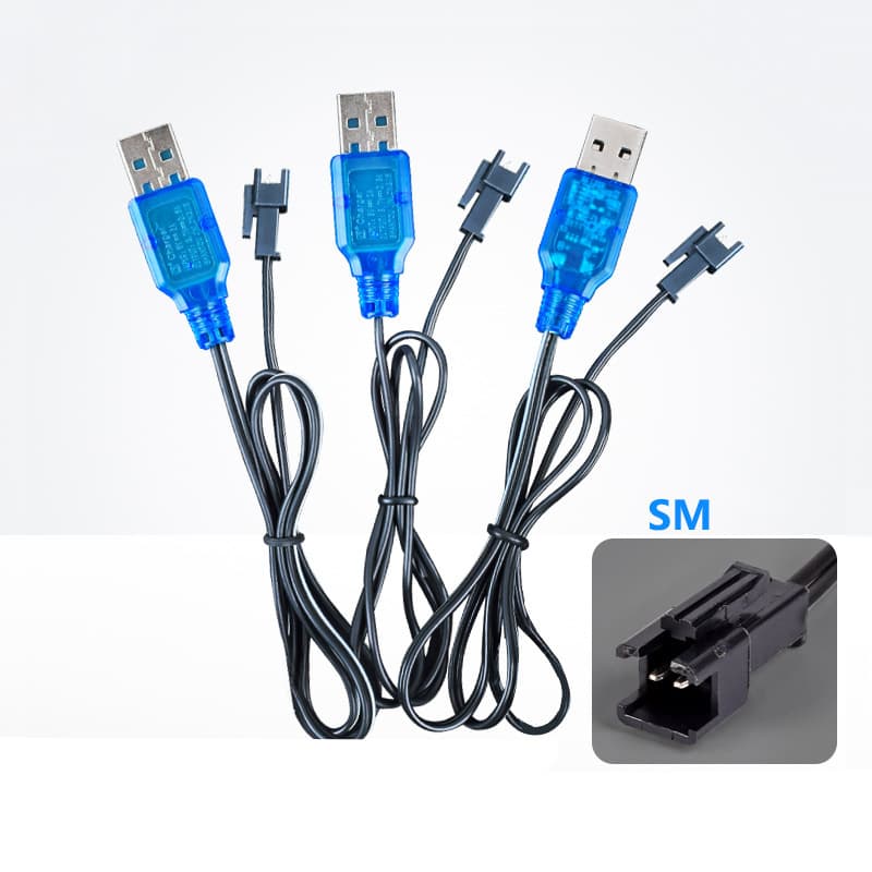 3.7V SM Lithium Battery Charger Helicopter Drone RC Car Robot USB Charging Cable