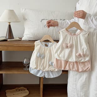Baby Clothes Summer Thin Vest Separate Set Girl Summer Wear Cute Small Age 100 Days First Birthday Wrap Suit