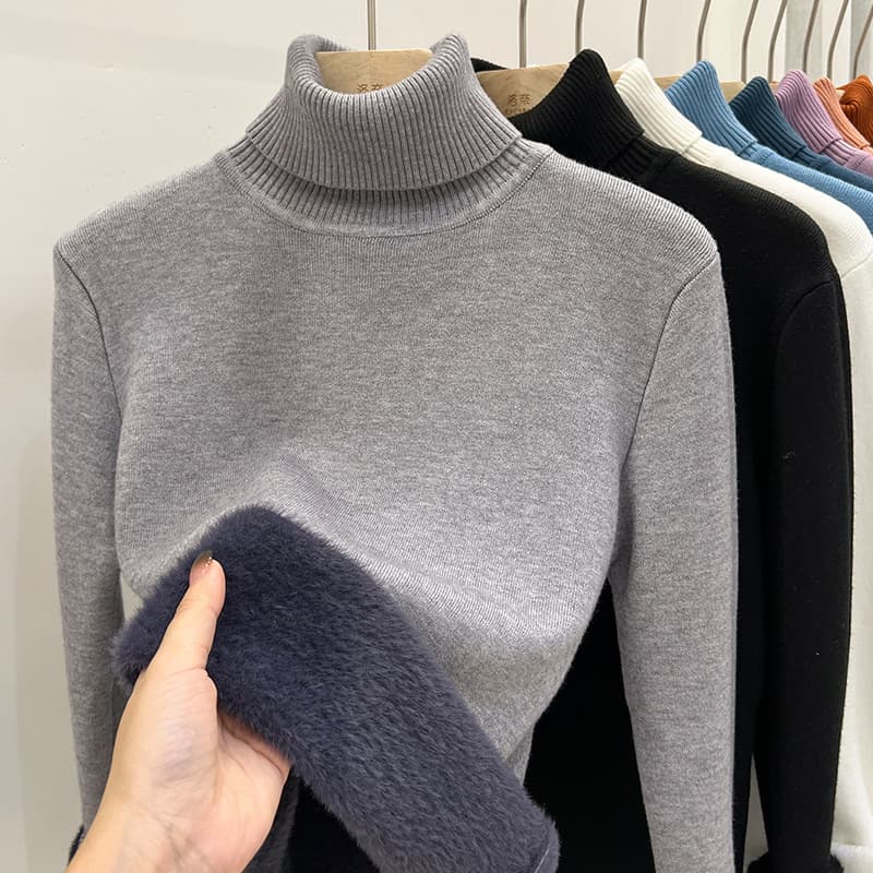 All-in-One Fleece High Collar Thickened Sweater for Men, New Autumn/Winter Style, Knitted Thermal Base Layer