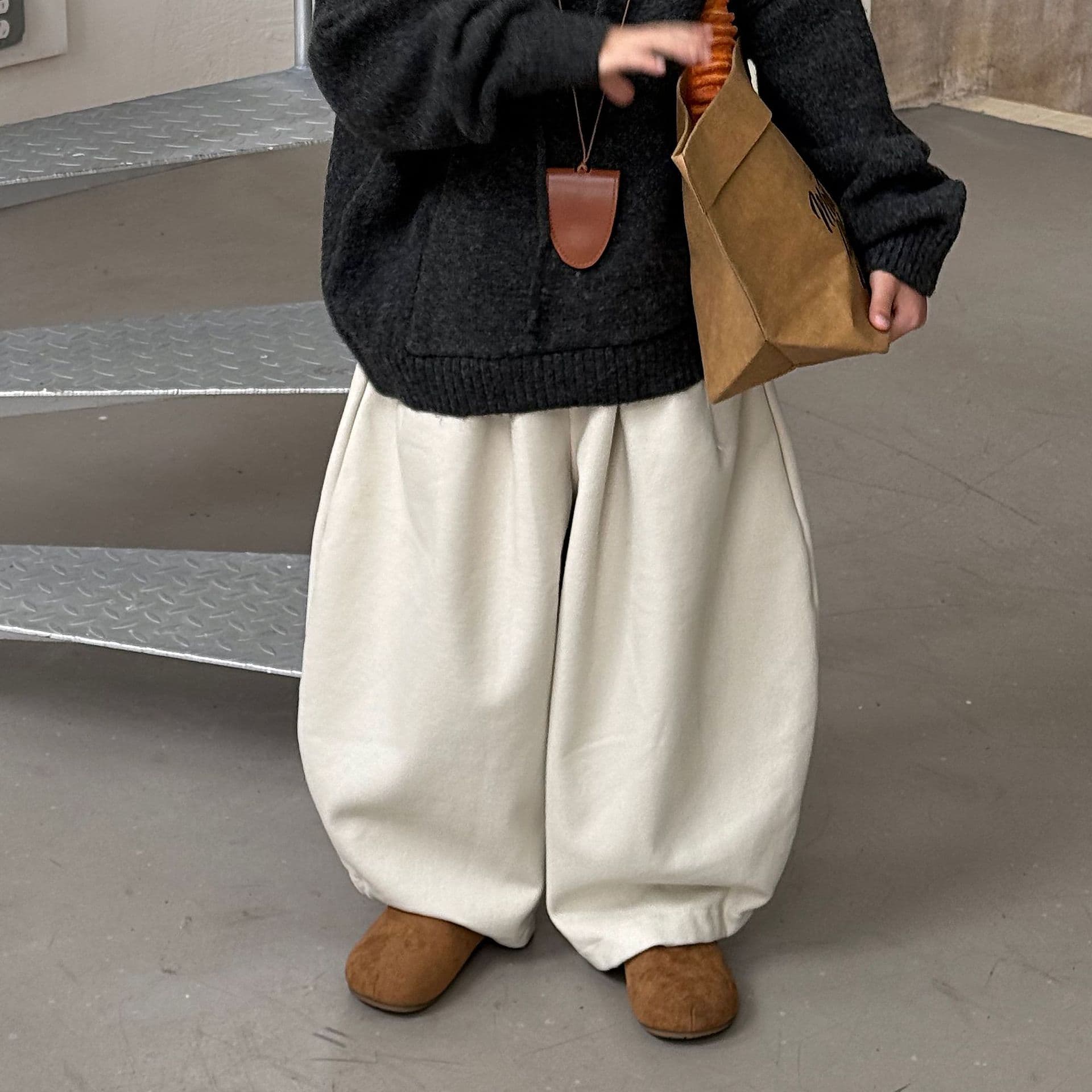 Tairu 2025 Winter New Korean Loose Feel Casual Boys' Solid Color Fleece-Lined Jeans Children's Warm Long Pants