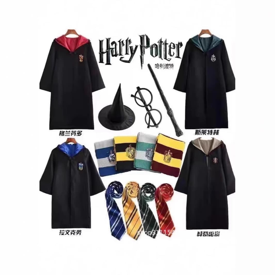 Harry Potter Cloak Kids Magic Robe School Robe Clothes Wizard Themed Role Play Anime Character Costume