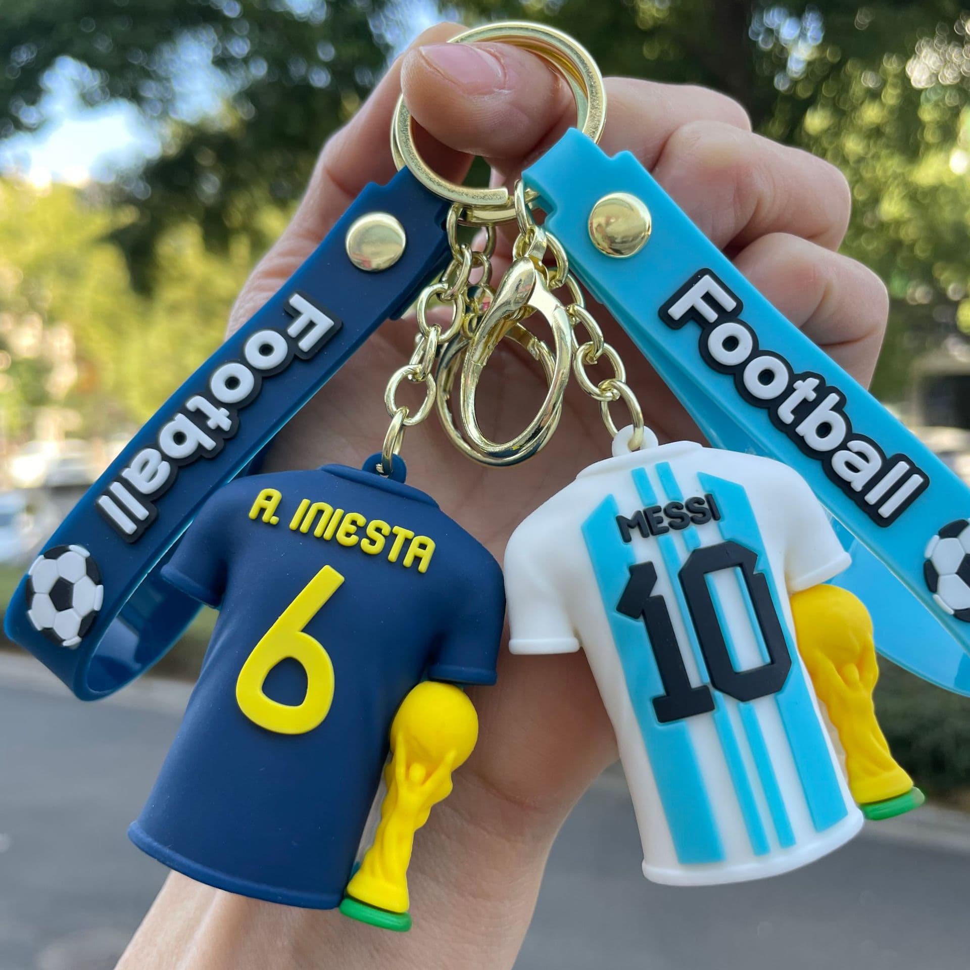 Cross-border 2026 Football World Cup Messi Mbappe Cartoon Jersey Keychain Backpack Pendant Small Gift Wholesale