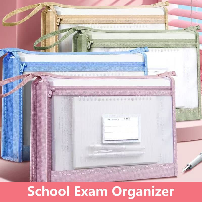 Double Layer A4 Mesh File Bag – School Exam Organizer