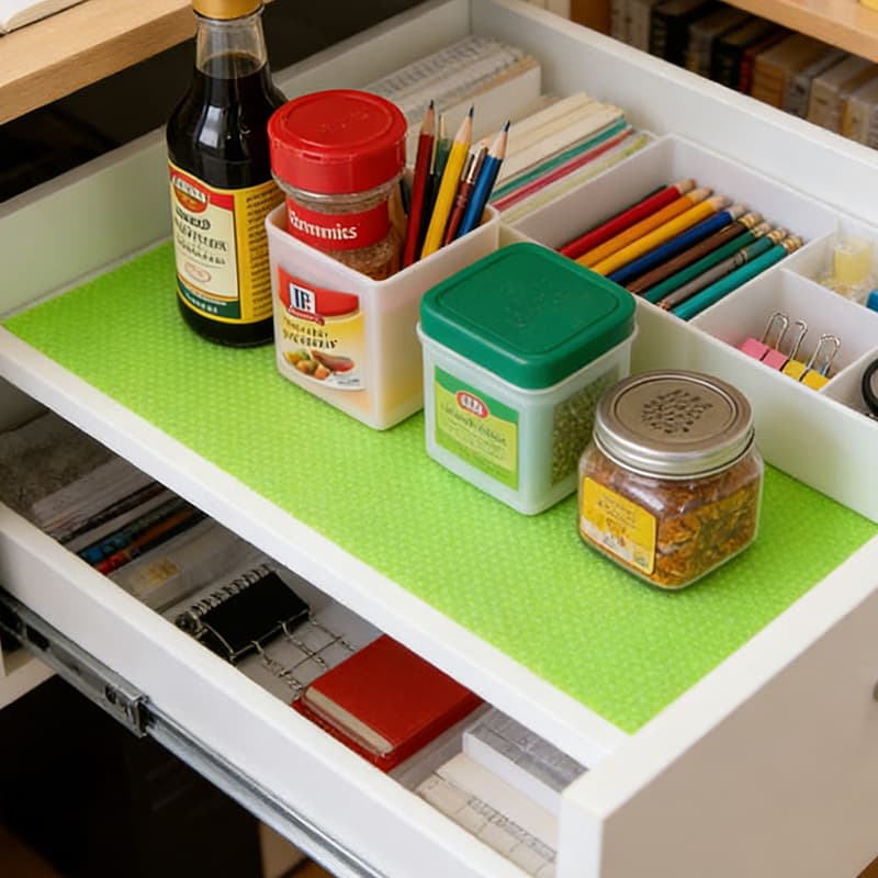 Cuttable Cabinet Mats, Refrigerator Table Mats, Cabinet Mats, Moisture-Proof Mats, Easy-To-Clean Placemats, 4-Piece Drawer Liner Paper Set