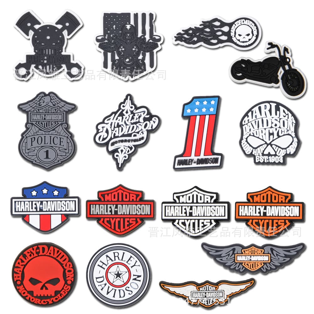 Harley-Davidson Shoe Charms Croc Jibbitz DIY Patch Decoration Buckle PVC Soft Rubber Shoe Charm Accessories