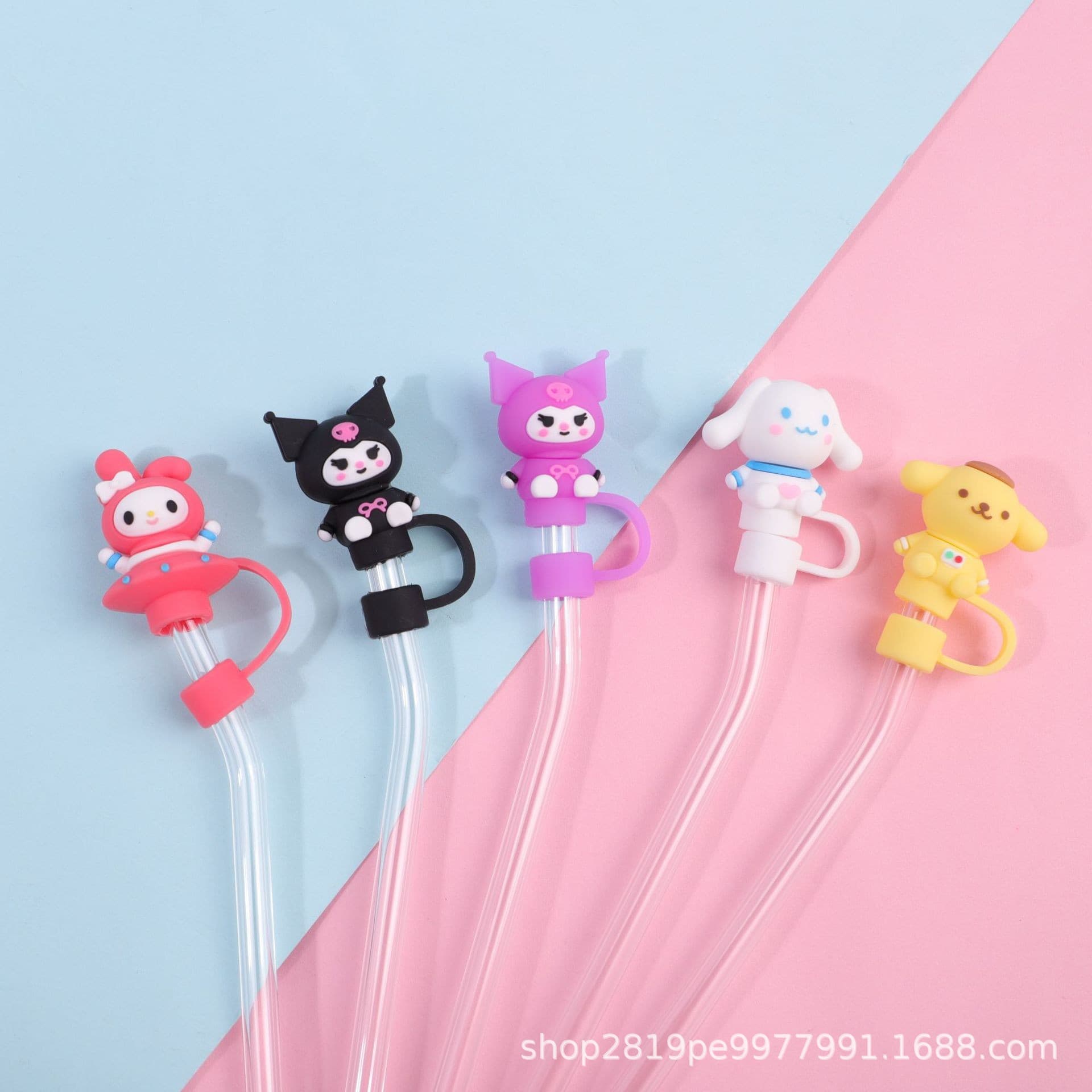 Custom Sanrio Straw Cap 10mm Cartoon Soft Rubber Straw Cover for Stanley Water Cup, Straw Dust Plug, New Style