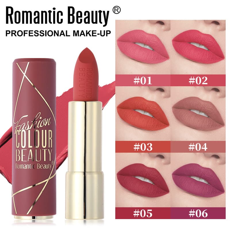 Cross-border matte lipstick, pigmented and easy to apply, matte velvet lip gloss, transfer-resistant and long-lasting.