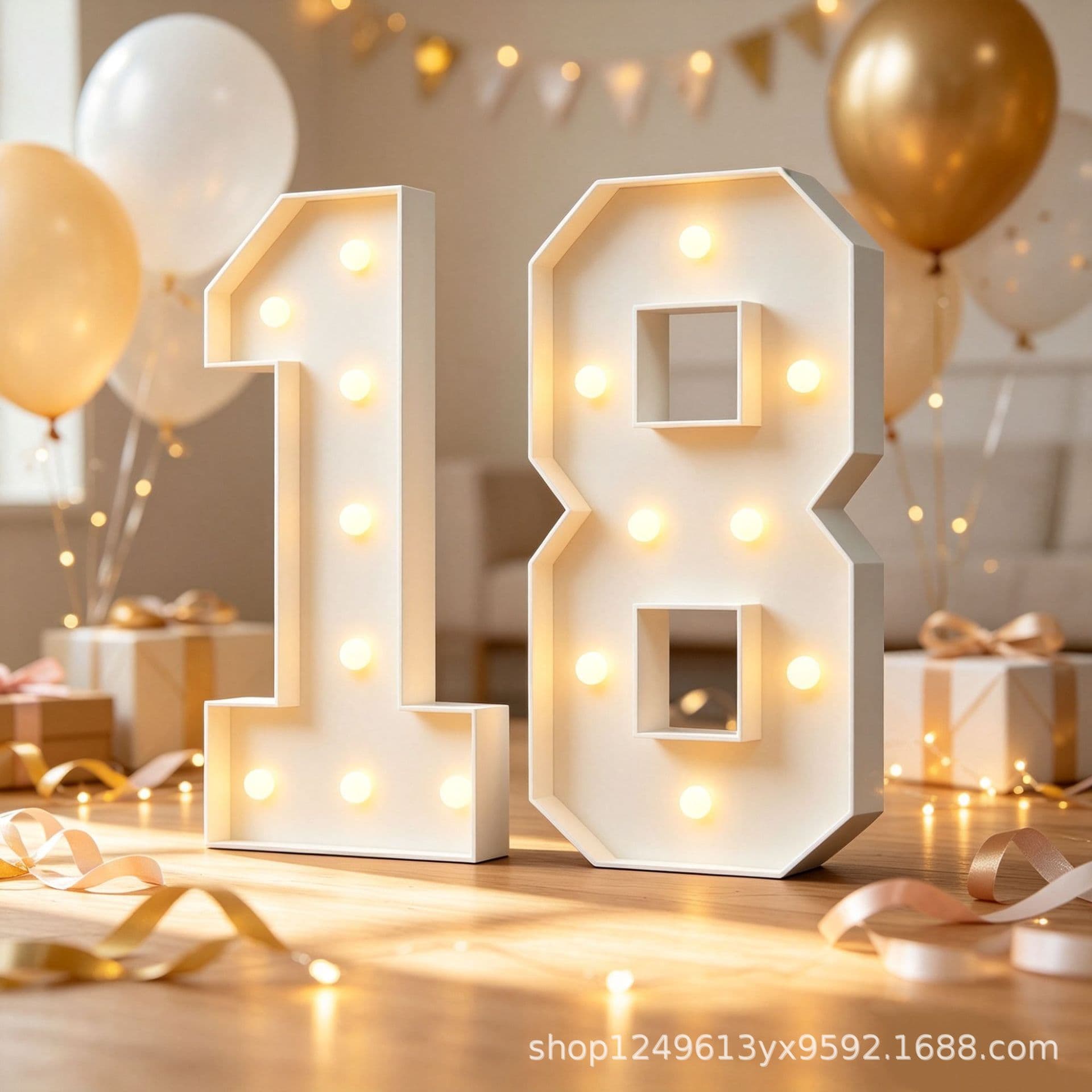 Cross-border KT board digital luminous mosaic letter party supplies 2027 graduation season party decoration backdrop wall