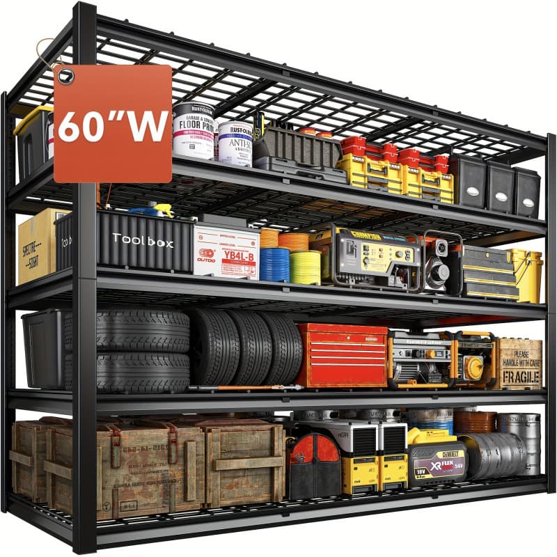 2026 New Cross-border Drop Shipping Heavy-Duty 5-Tier 1x Metal Garage Shelving Unit Adjustable