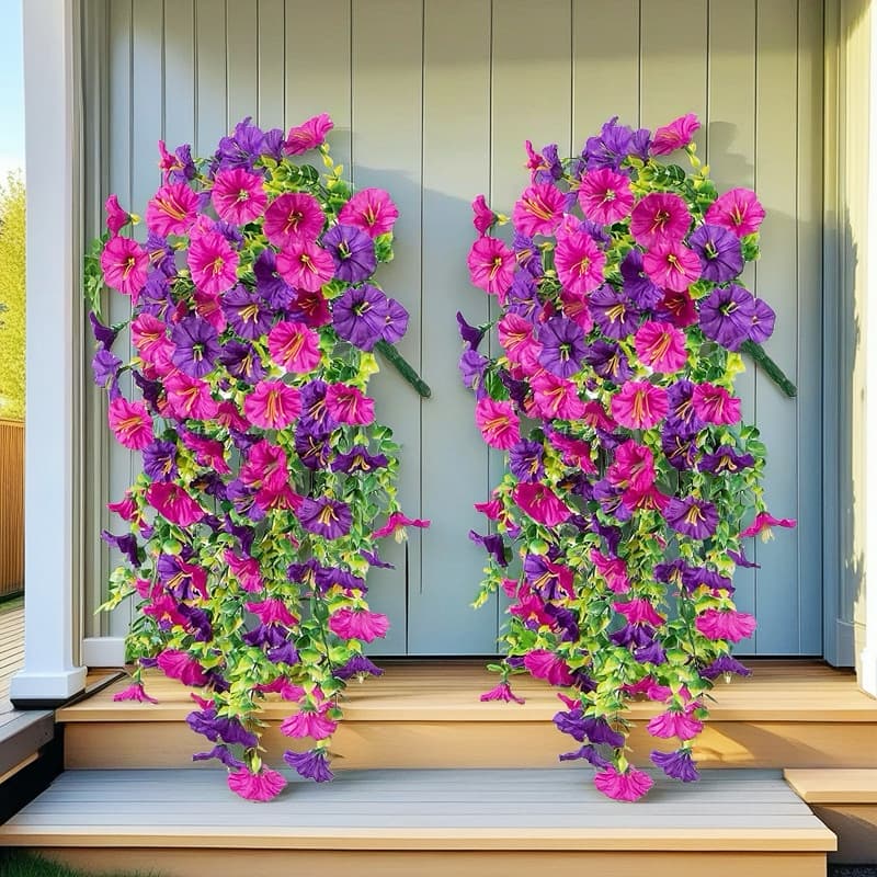 Ready Stock 45-Eye Wall Hanging Artificial Eucalyptus & Morning Glory Silk Vines