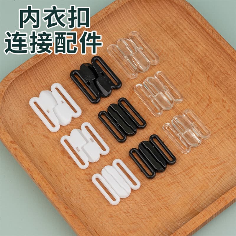 Bra Front Snap Button Bowknot Swimsuit Plastic Buckle Pair Black White Transparent Small Button Fixing Hook