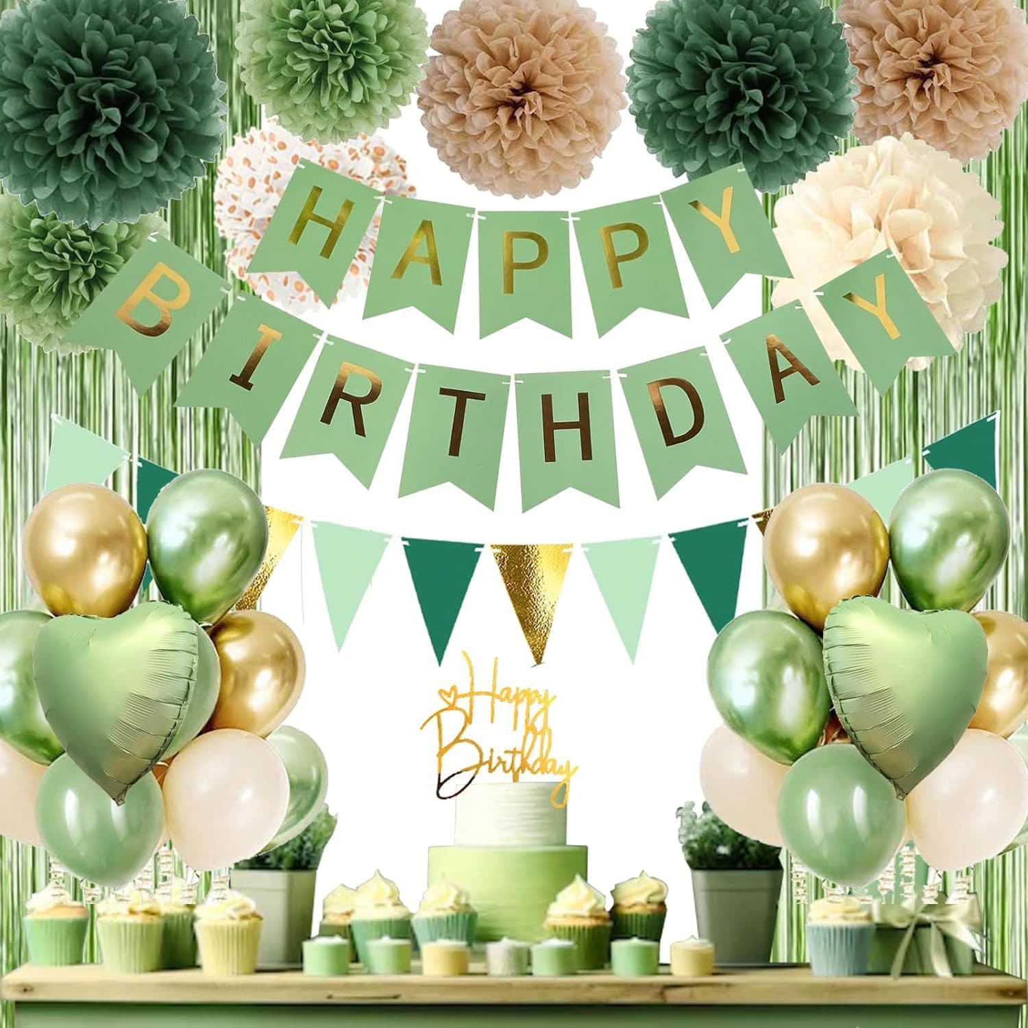 Birthday Balloon Decoration Happy Birthday Banner Tassel Rain Curtain Origami Flower Ball Heart-Shaped Aluminum Foil Balloon