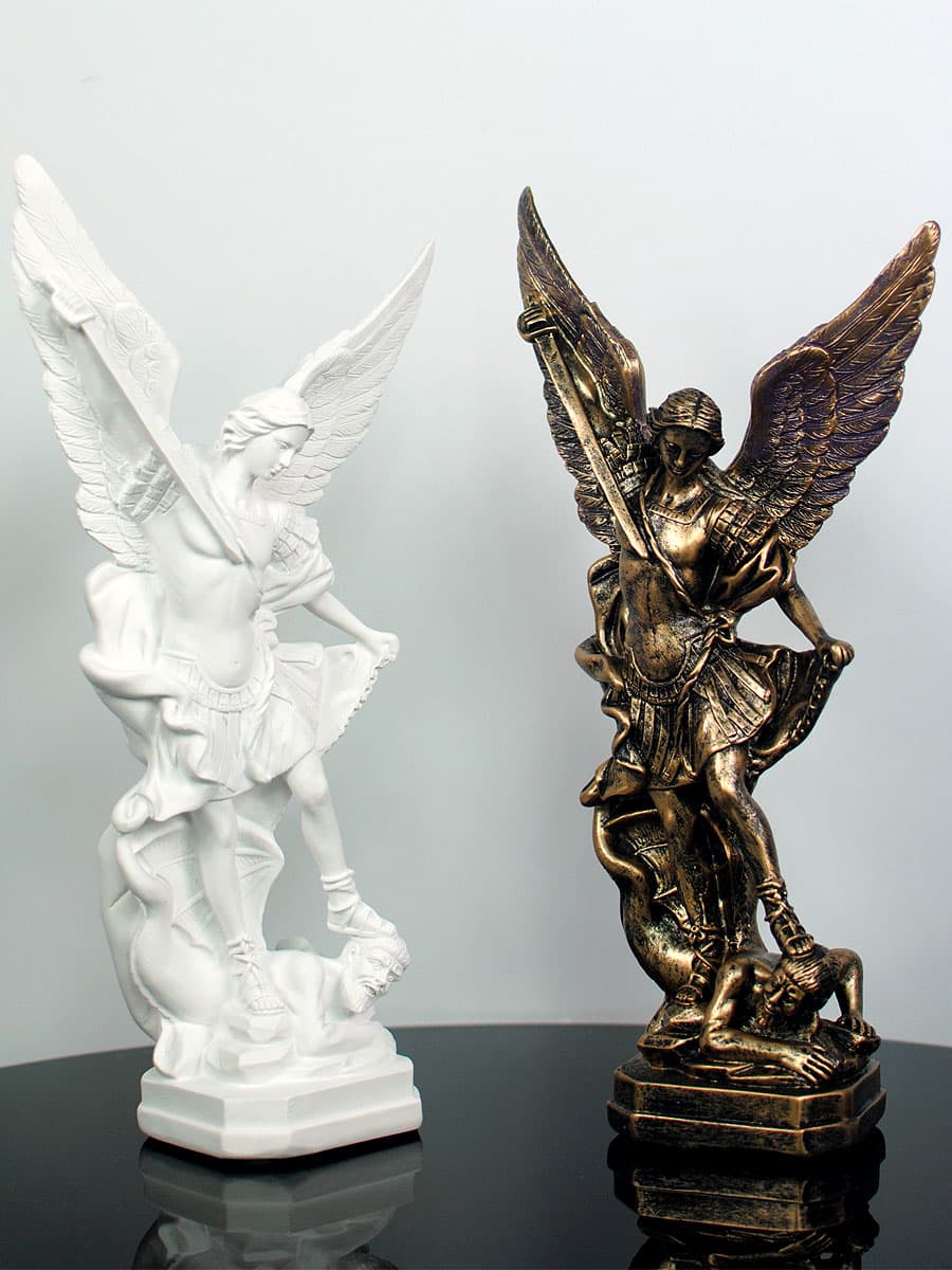 European Archangel Michael Saint Michael Sculpture Ornament Home Decor Resin Craft Statue Figurine