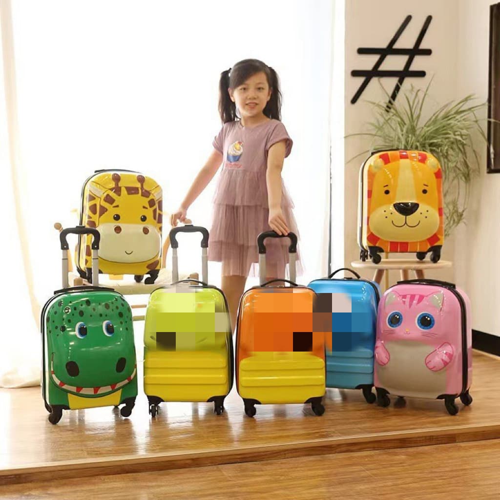 Cartoon Kids Suitcase 18-Inch Universal Wheel Trolley Case Cute Casual Large Capacity Travel Luggage Gift Box