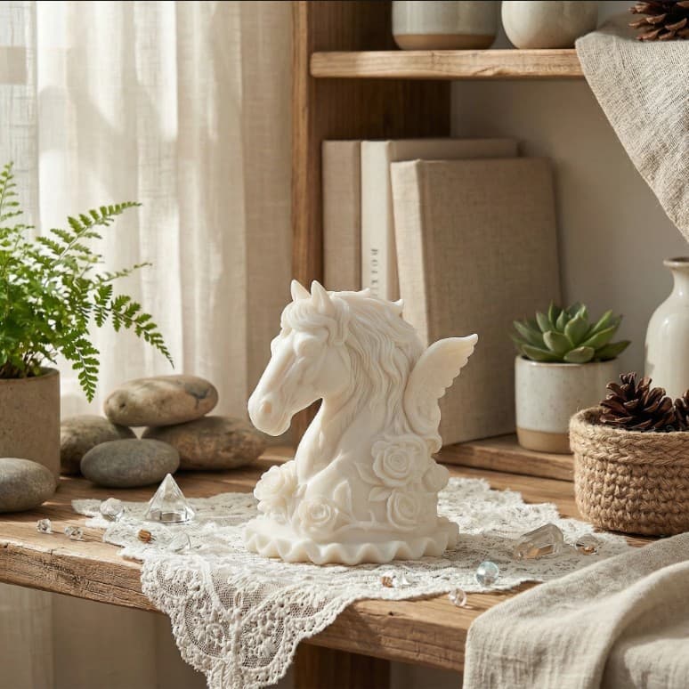 Pegasus Candle Silicone Mold 3D Winged Horse Head DIY Aroma Wax Mold Home Handmade Soap