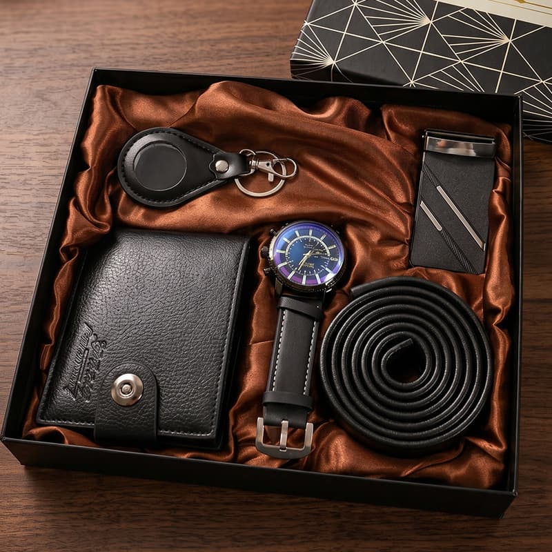 Cross-border Men's Premium Gift Set Business Watch Wallet Belt, Foreign Trade Gift for Christmas, Father's Day, Souvenir