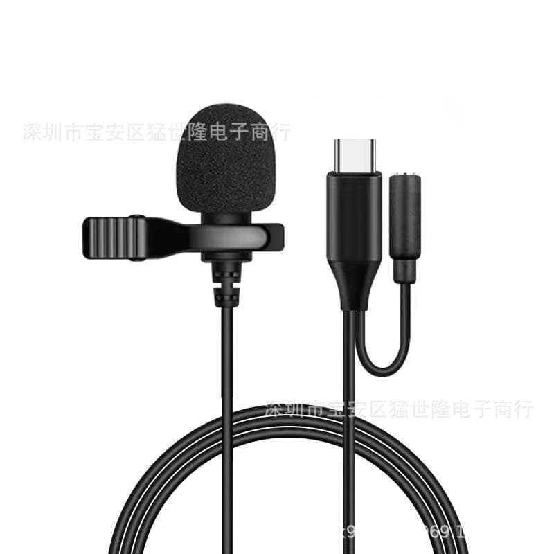 Compatible Lapel Microphone Wired 3.5mm Recording Karaoke for Apple Type-C Android Phone Sound Card Microphone